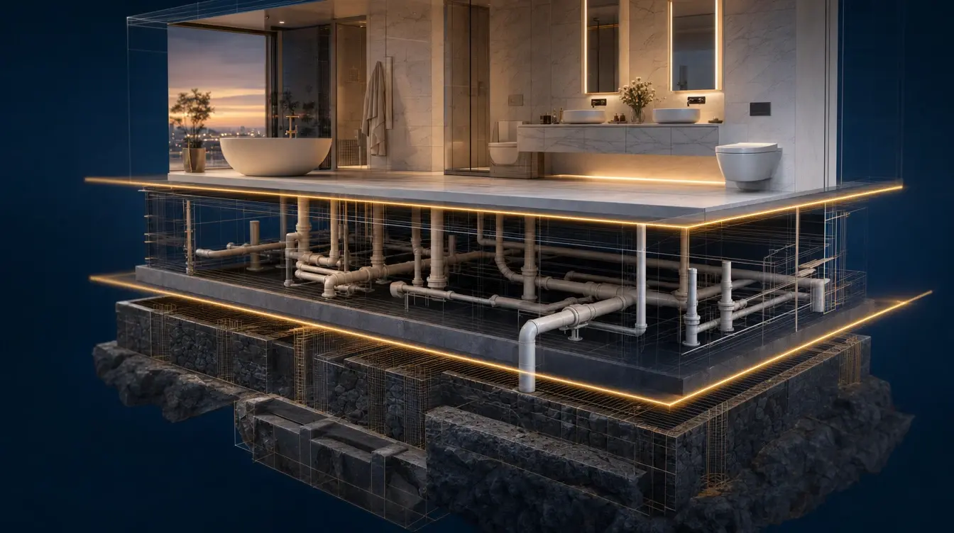Illustration générée — visualisation 3D en coupe, du sol à l'eau